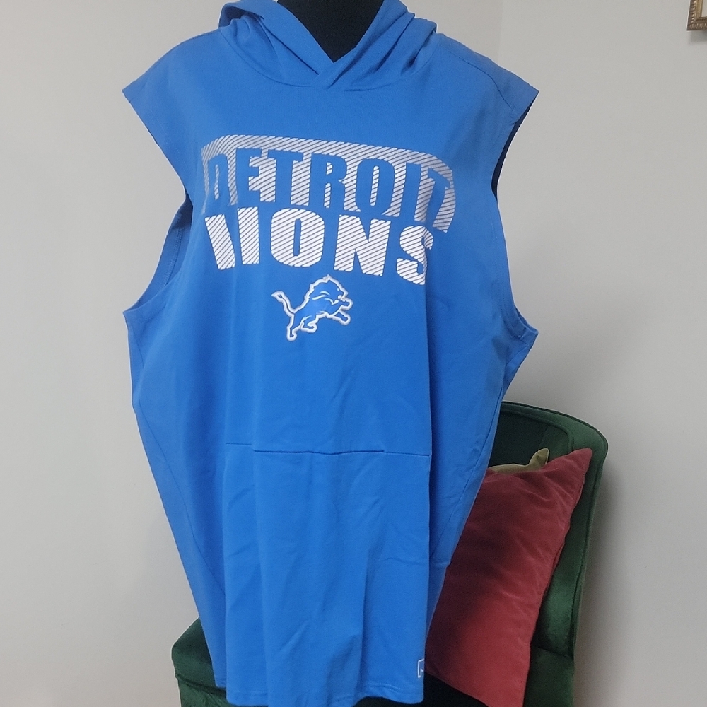 NFL Detroit Lions Blue Sleeveless Hoodie